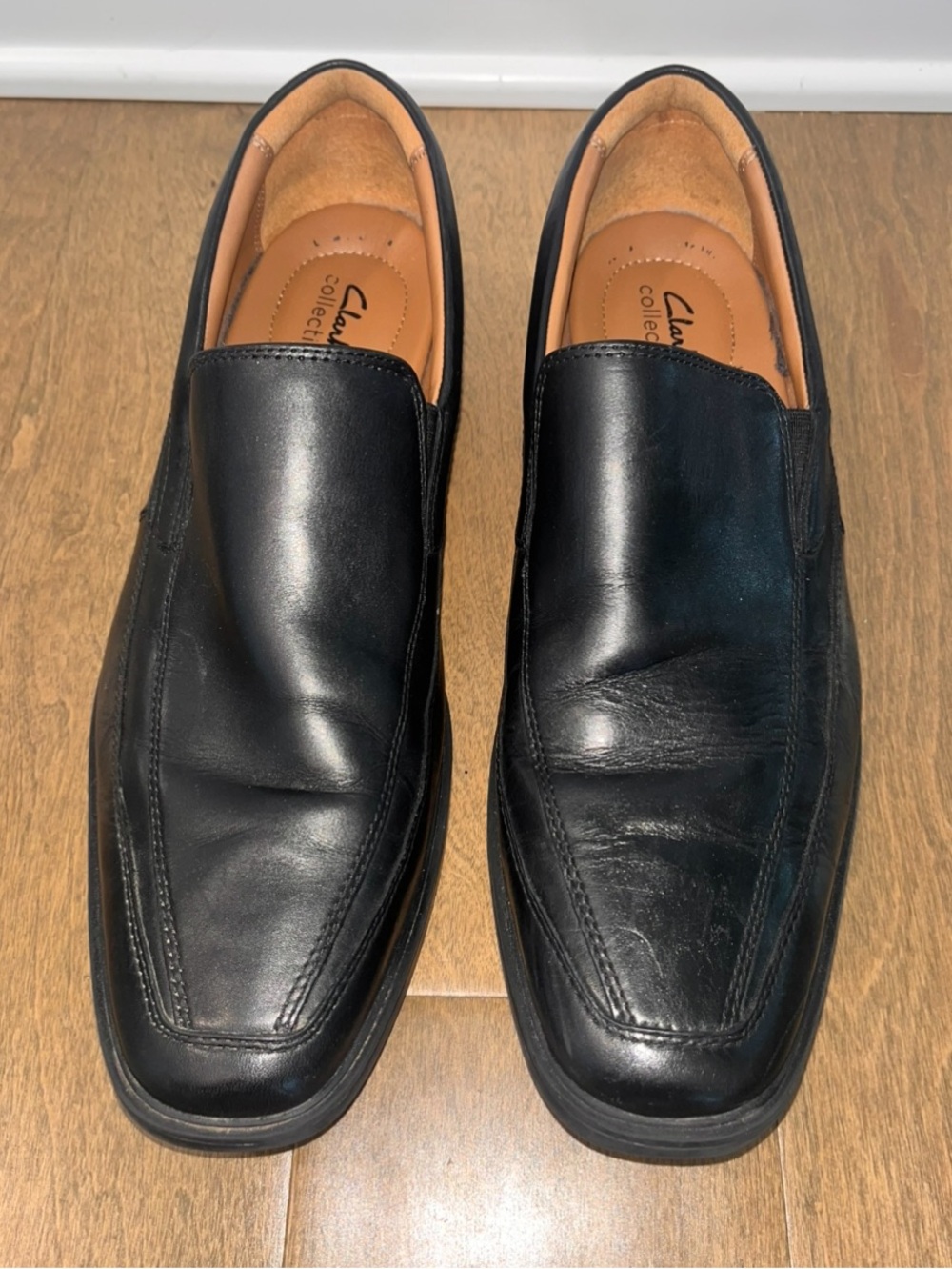 Clarks Men’s Black Leather Loafers Size 10.5 W
